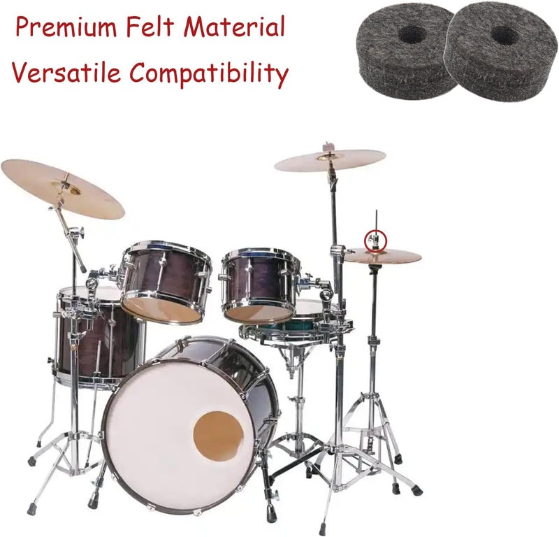 CashBeat 10 Pcs Gray Soft Cymbal Stand Felt Washers, Round Drum Felts Replacement, Protect Cymbals & Enhance Sound, Essential Accessories for Drummers - Image 5